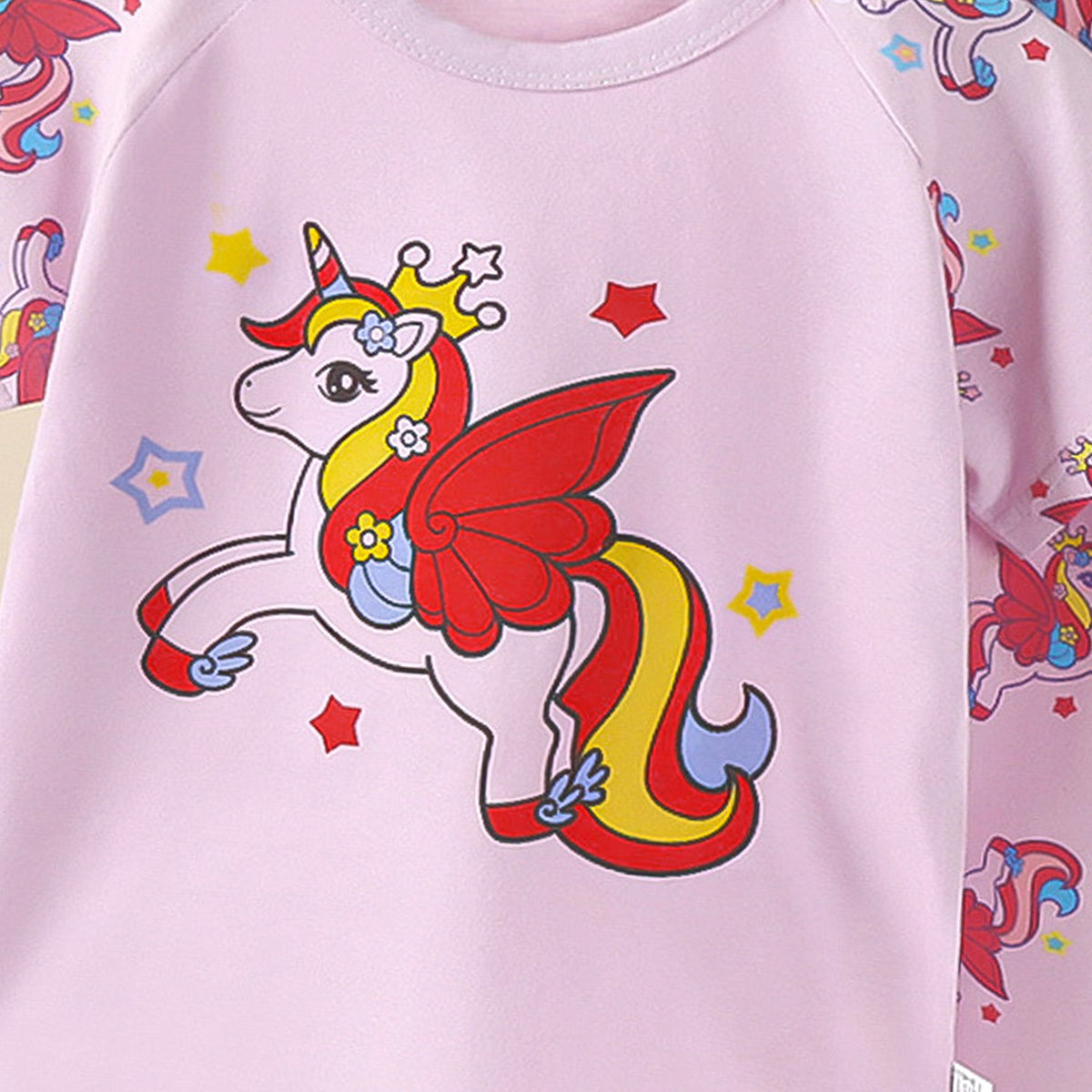 Girls Printed Short Sleeves Pure Cotton T-shirt With Trousers