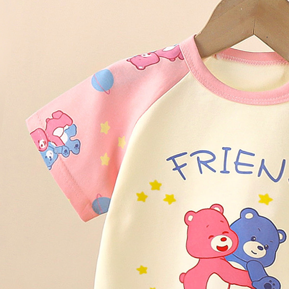 Girls Printed Pure Cotton T-shirt With Trousers