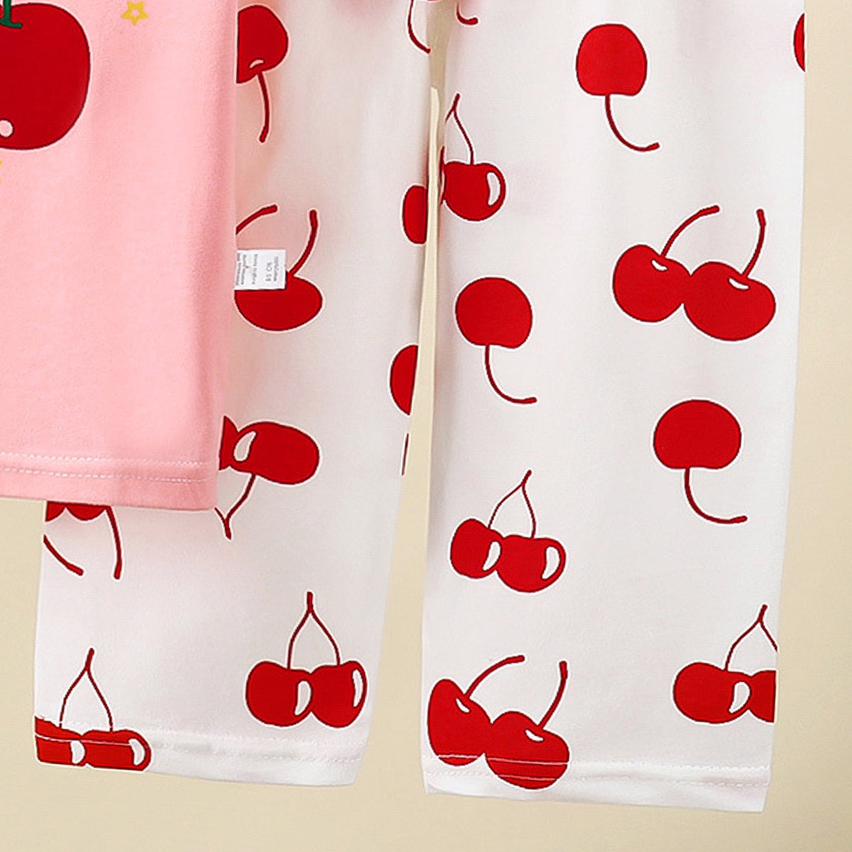 Girls Printed Short Sleeves Pure Cotton T-shirt With Trousers