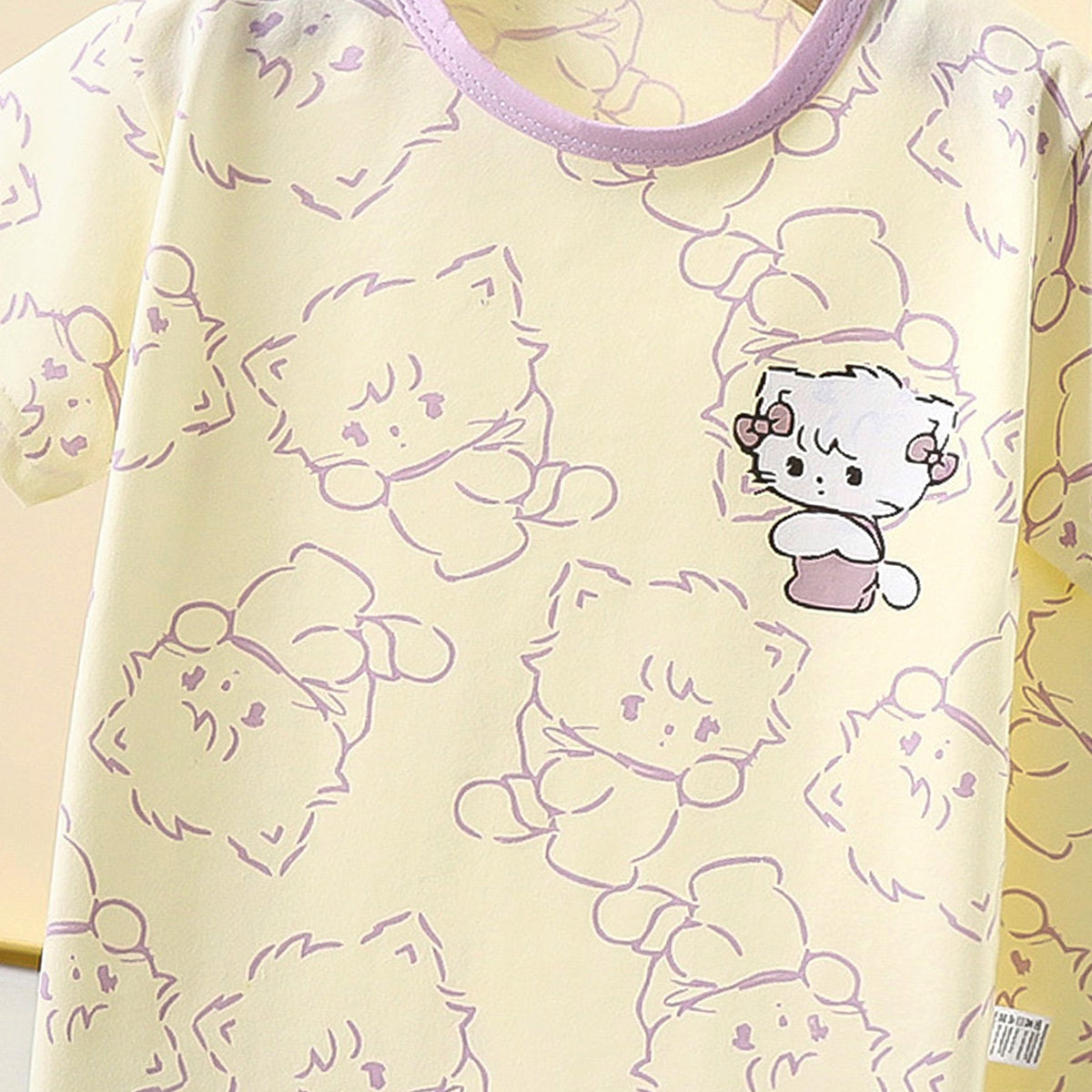 Girls Printed Short Sleeves T-shirt With Trousers