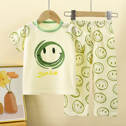 Boys Printed Short Sleeves T-shirt With Trousers