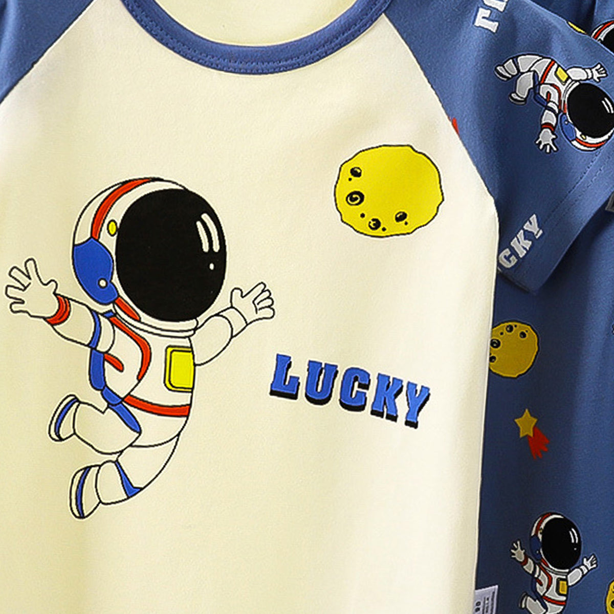 Boys Printed Short Sleeves Pure Cotton T-shirt With Trousers