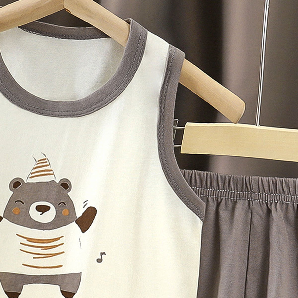 Boys Printed Short Sleeves Pure Cotton T-shirt With Shorts