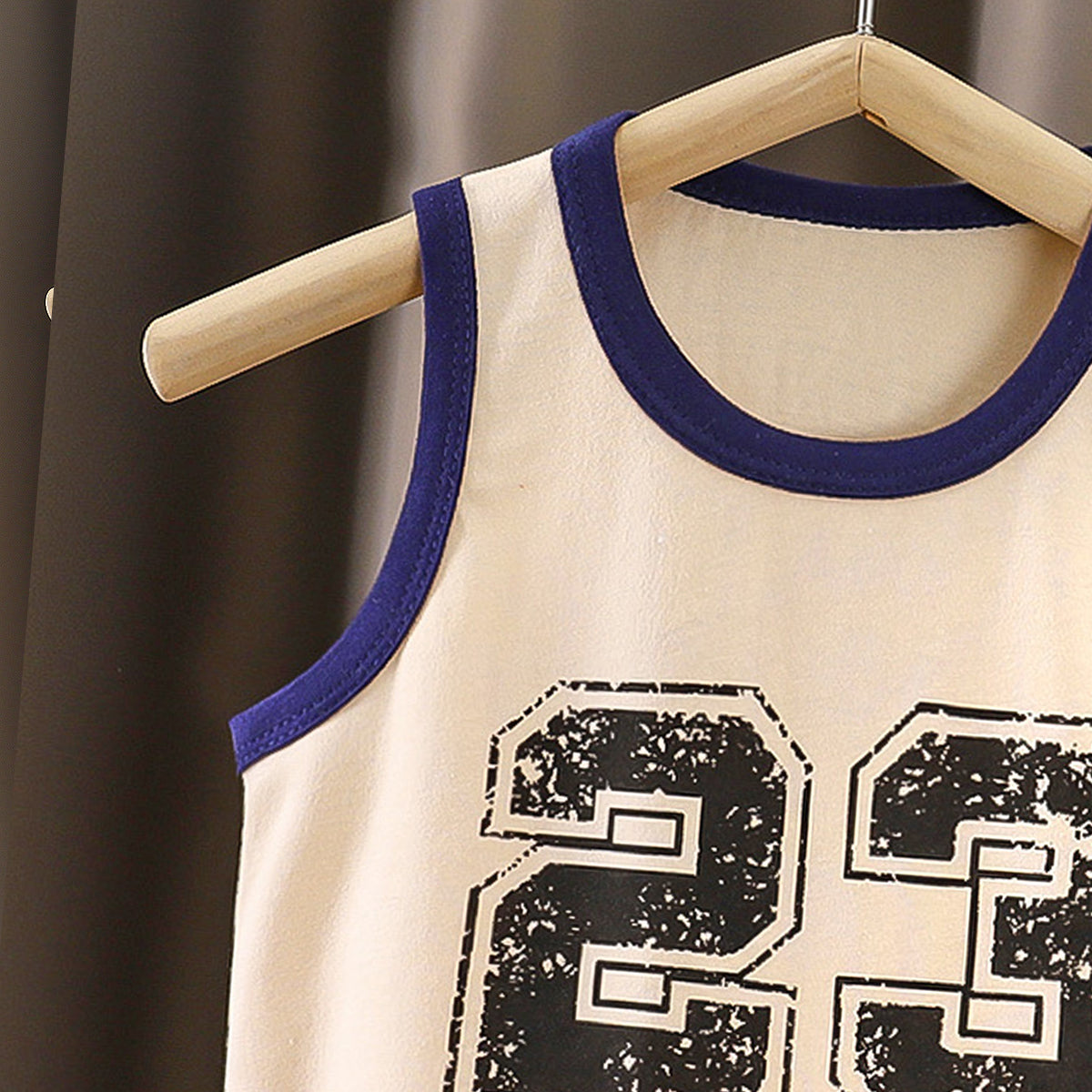 Boys Printed Sleeveless Pure Cotton T-shirt With Shorts