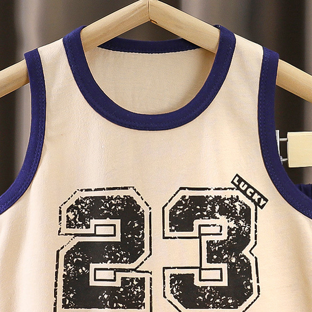 Boys Printed Sleeveless Pure Cotton T-shirt With Shorts