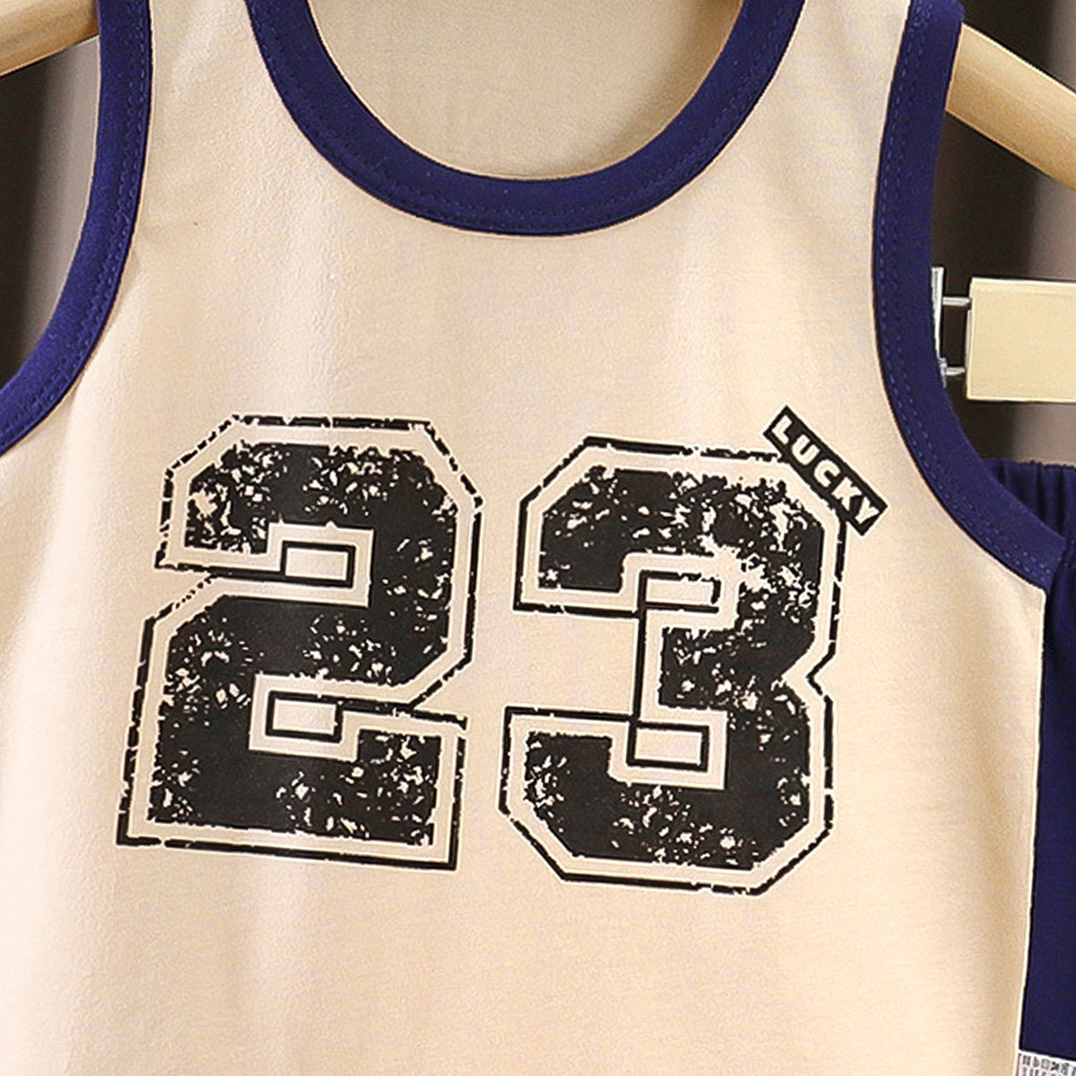 Boys Printed Sleeveless Pure Cotton T-shirt With Shorts