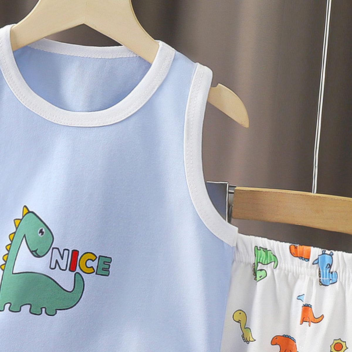 Boys Printed Pure Cotton T-shirt With Shorts