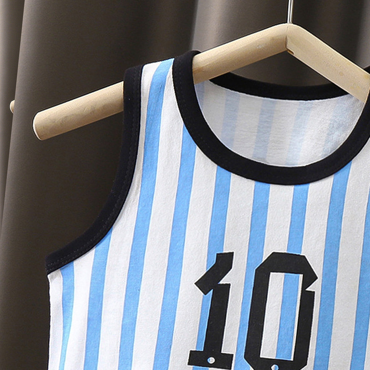 Boys Striped Round Neck Pure Cotton T-shirt With Shorts