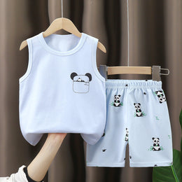 Boys Printed Pure Cotton T-shirt With Shorts