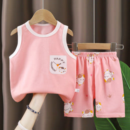 Girls Printed Pure Cotton T-shirt With Shorts