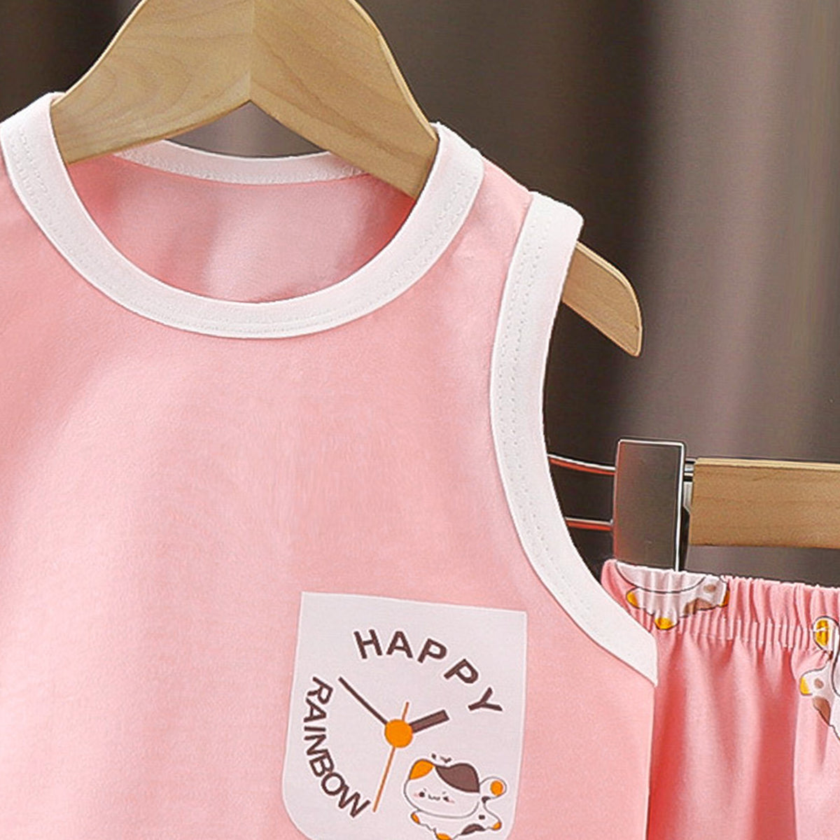 Girls Printed Pure Cotton T-shirt With Shorts