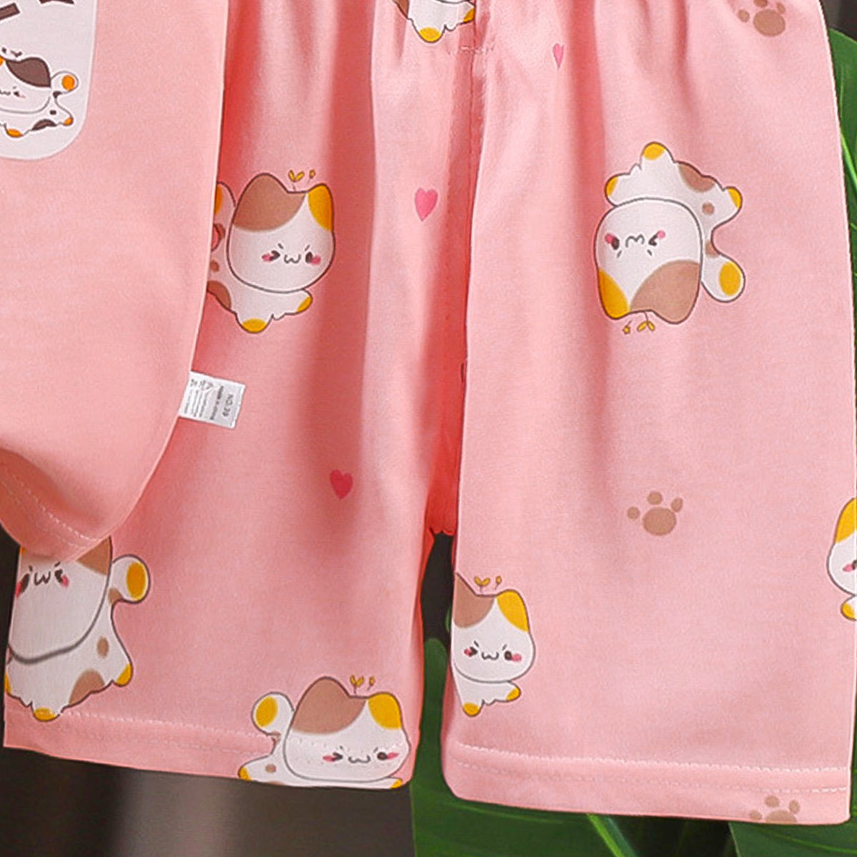 Girls Printed Pure Cotton T-shirt With Shorts