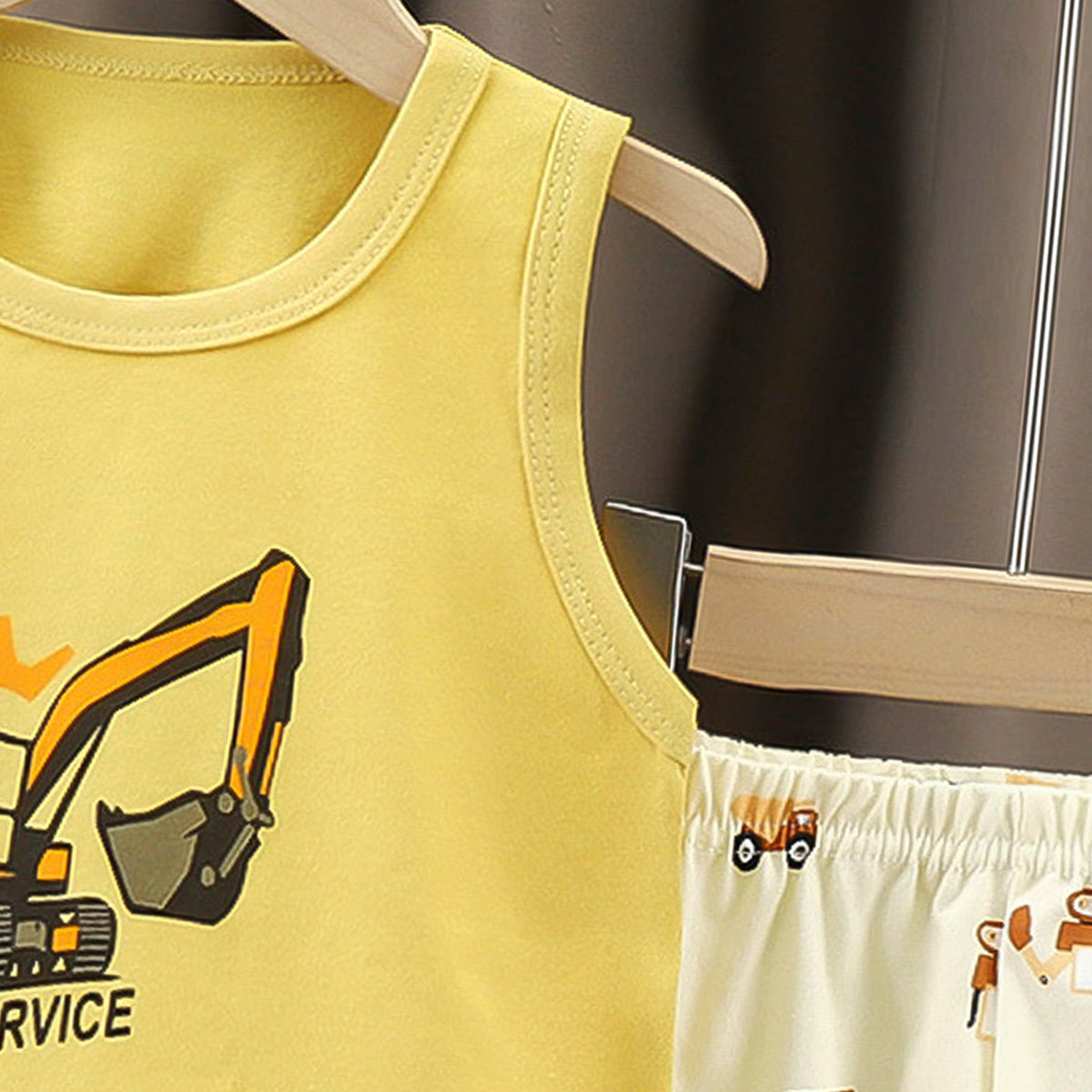 Boys Printed Short Sleeves Pure Cotton T-shirt With Shorts