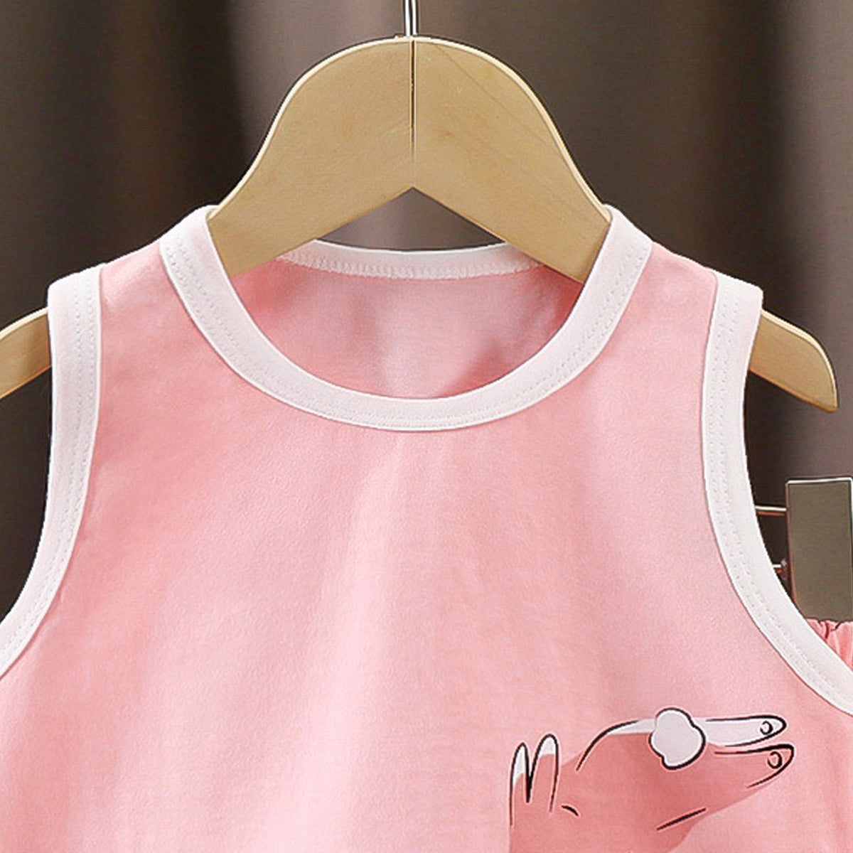 Girls Printed Round Neck Pure Cotton T-shirt With Shorts