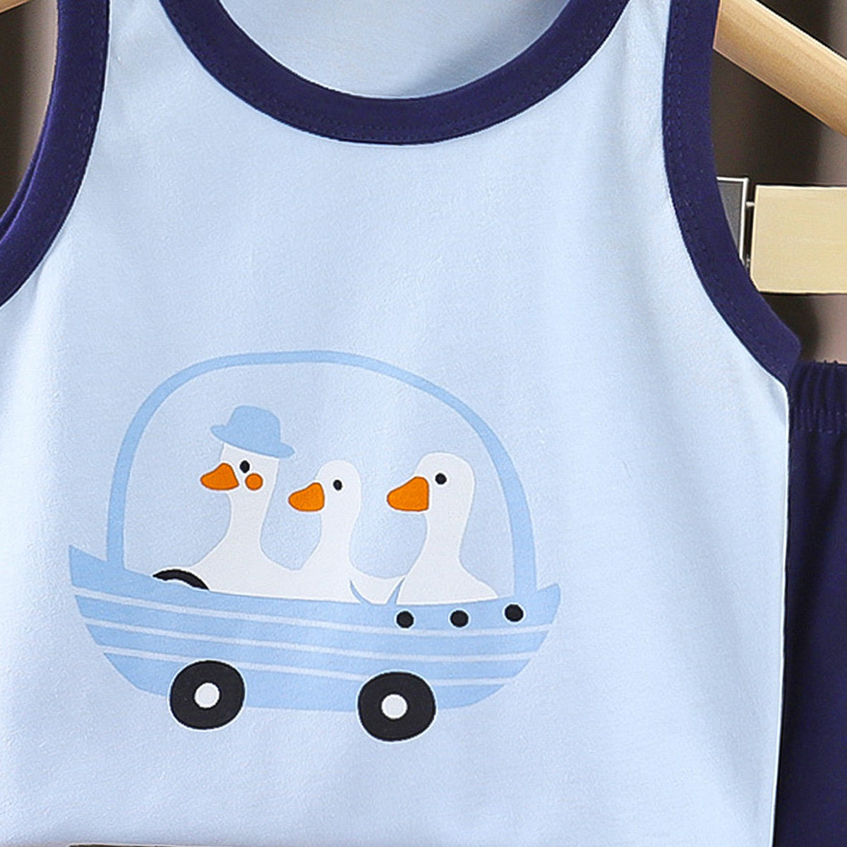 Boys Printed Short Sleeves Pure Cotton T-shirt With Shorts