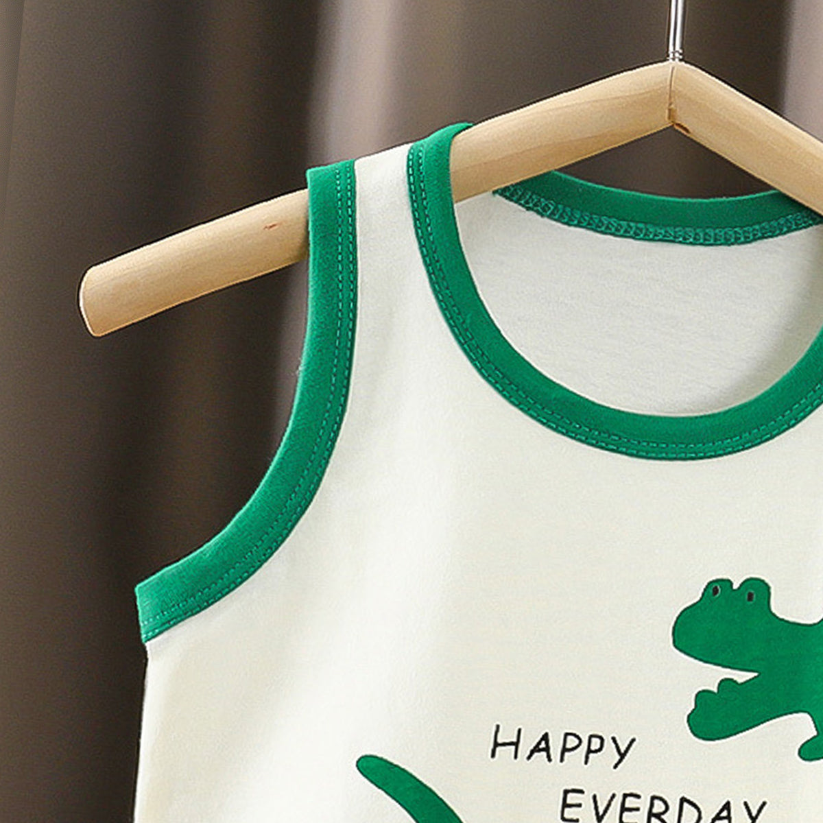 Boys Printed Sleeveless Pure Cotton T-Shirt With Shorts