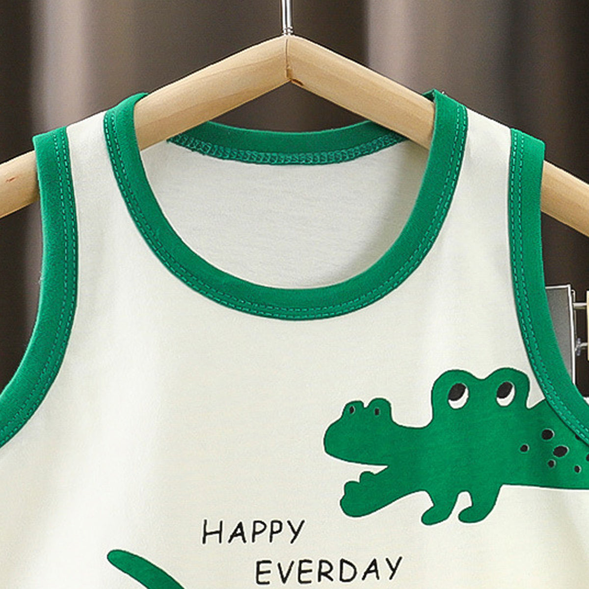 Boys Printed Sleeveless Pure Cotton T-Shirt With Shorts