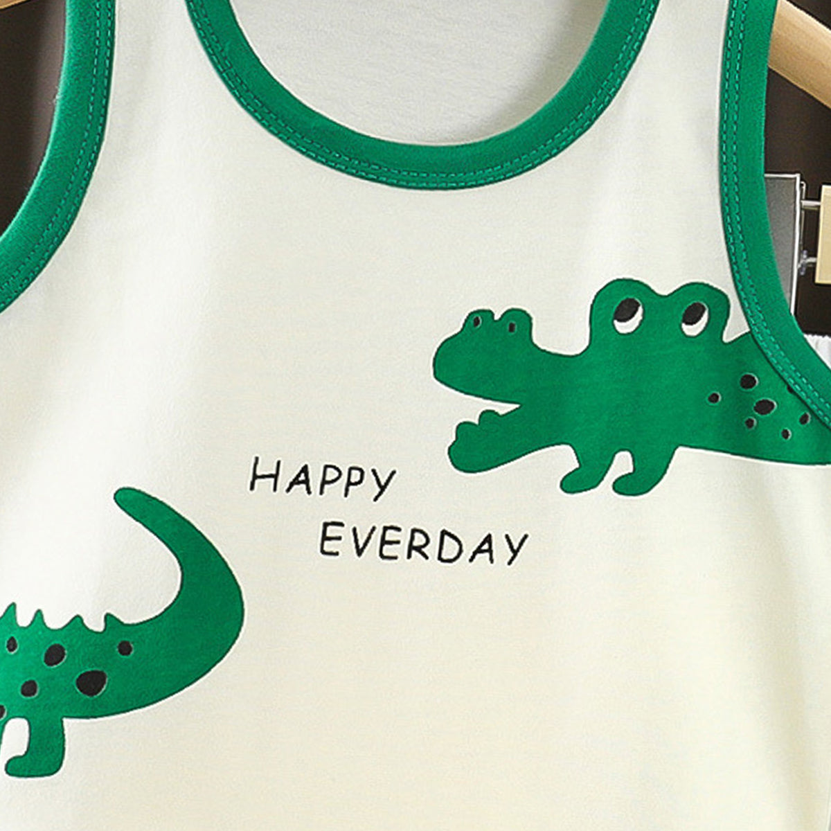 Boys Printed Sleeveless Pure Cotton T-Shirt With Shorts