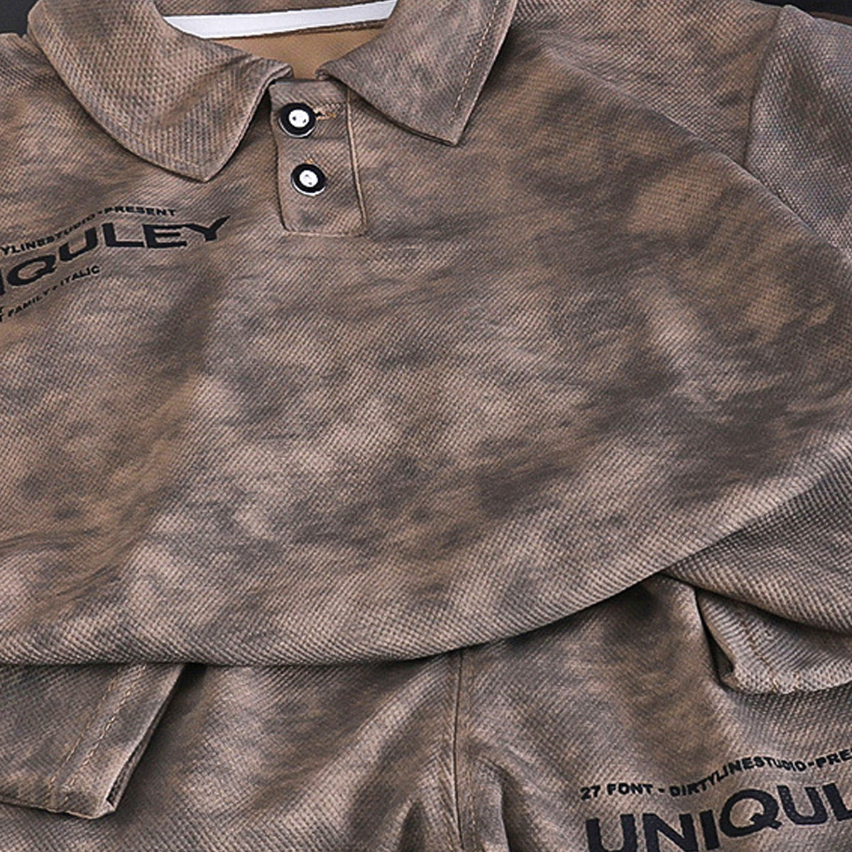 Boys Printed Polo Collar T-shirt With Shorts