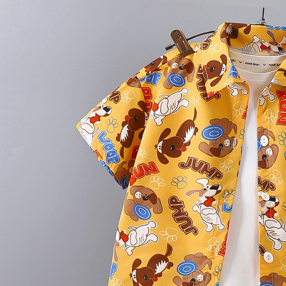 Boys Printed Short Sleeves Pure Cotton Shirt And T-shirt With Shorts