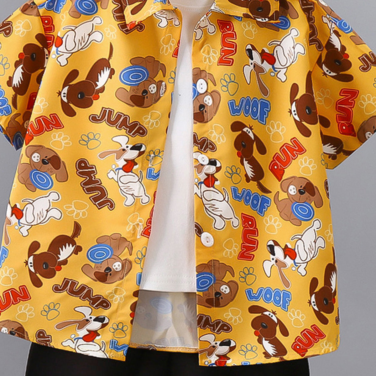 Boys Printed Short Sleeves Pure Cotton Shirt And T-shirt With Shorts