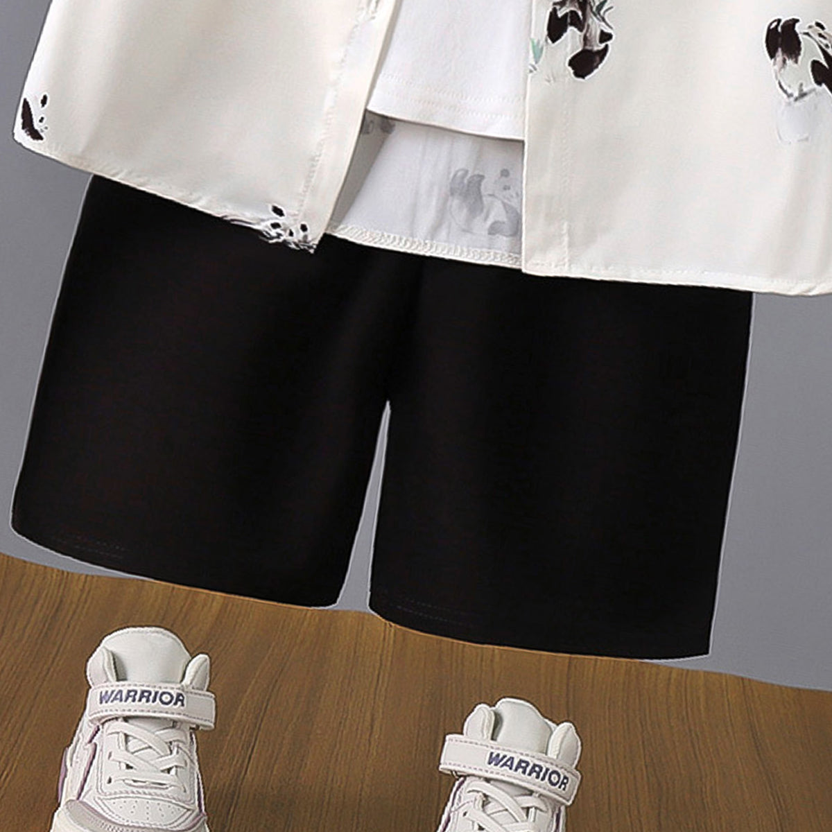 Boys Printed Pure Cotton Shirt and T-shirt With Shorts