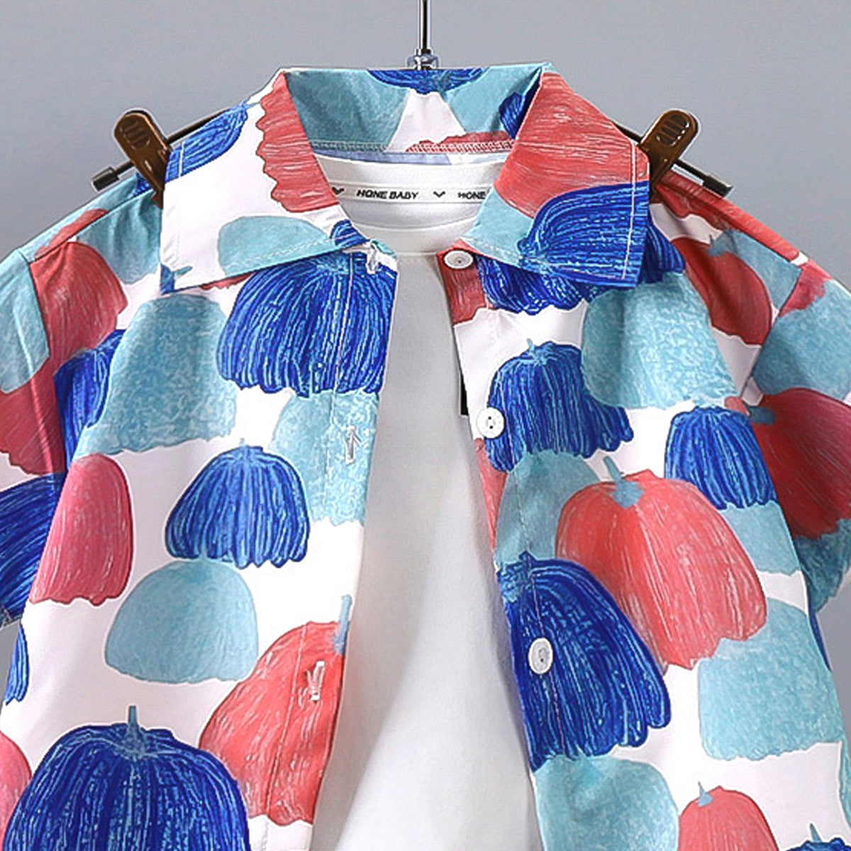 Boys Printed Short Sleeves Pure Cotton Shirt And T-shirt With Shorts