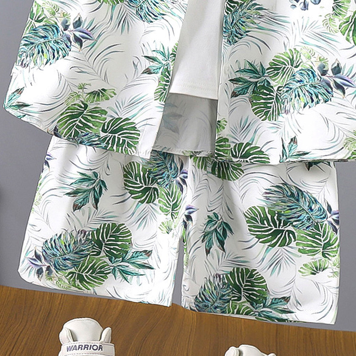 Boys Printed Short Sleeves Pure Cotton Shirt And T-shirt With Shorts