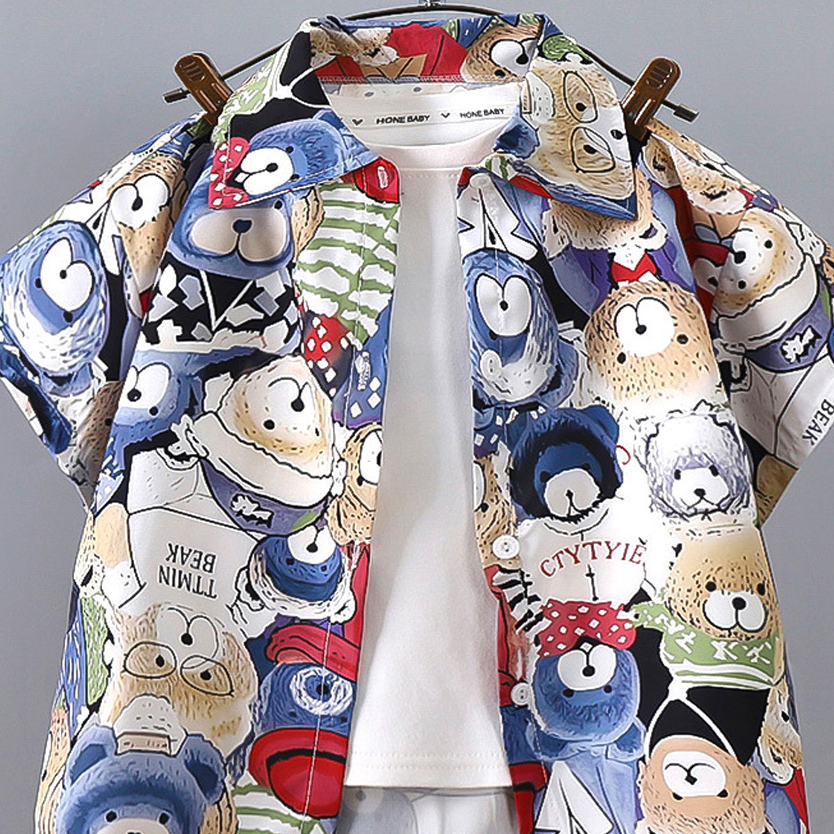 Boys Printed Pure Cotton Shirt And T-shirt With Shorts