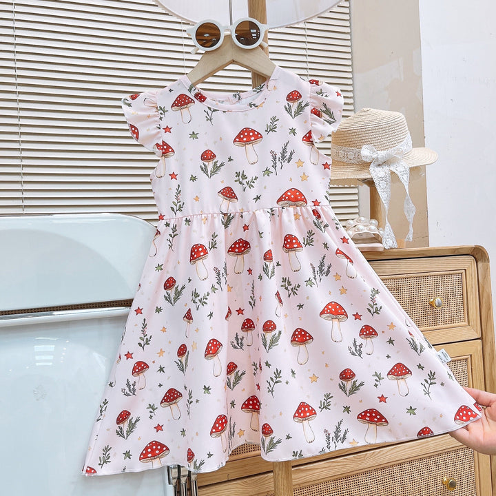 Girls Printed Fit and Flare Midi Dress
