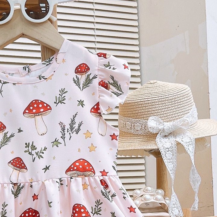 Girls Printed Fit and Flare Midi Dress