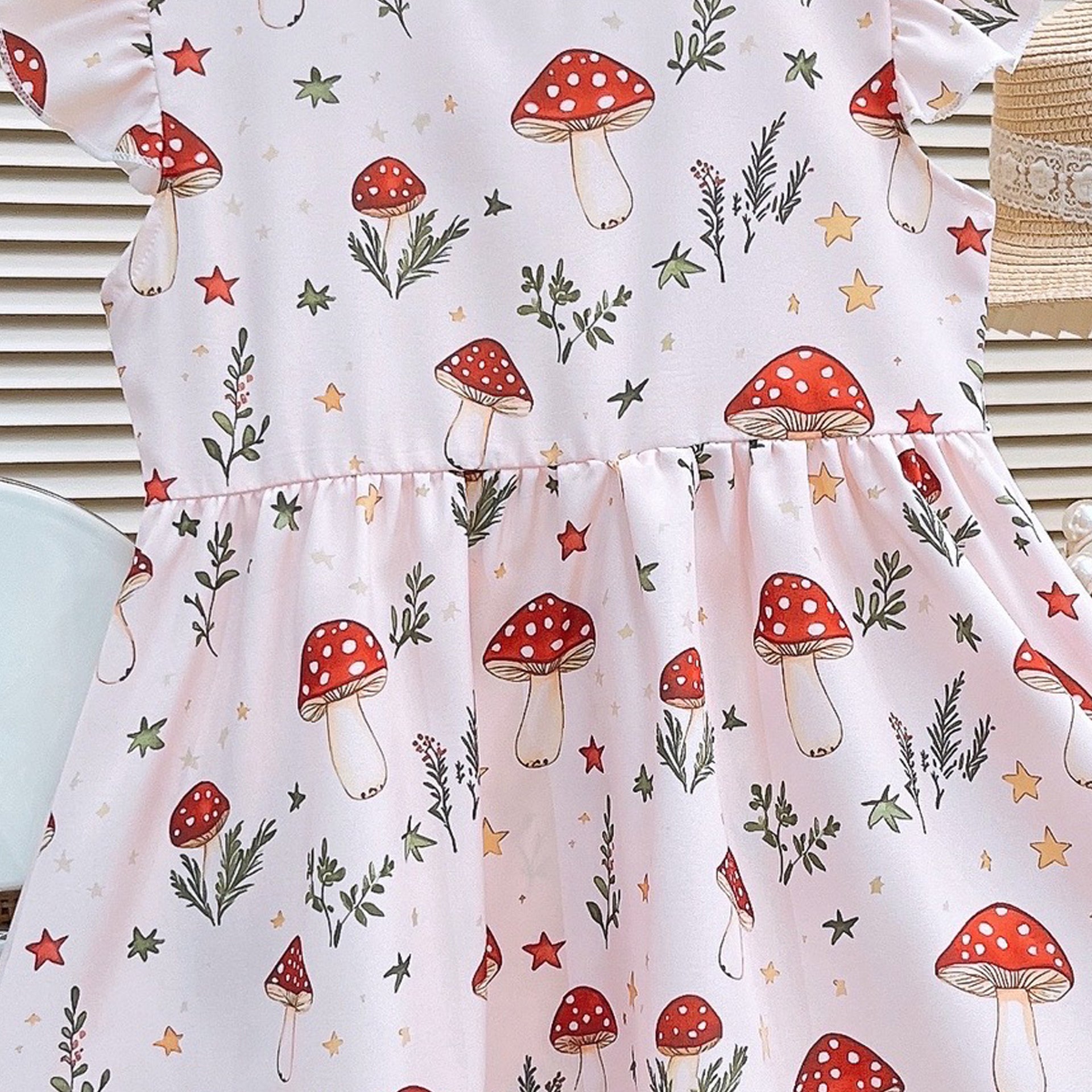 Girls Printed Fit and Flare Midi Dress