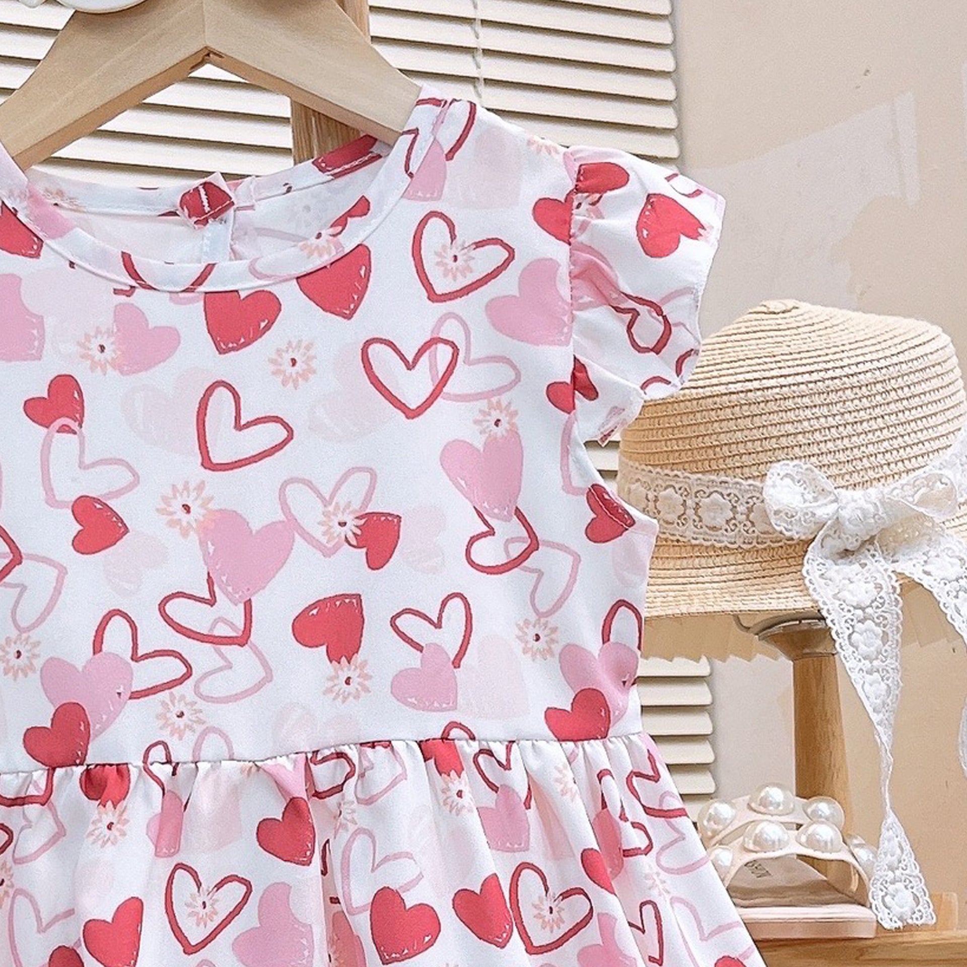 Girls Conversational Print A-Line Midi Dress