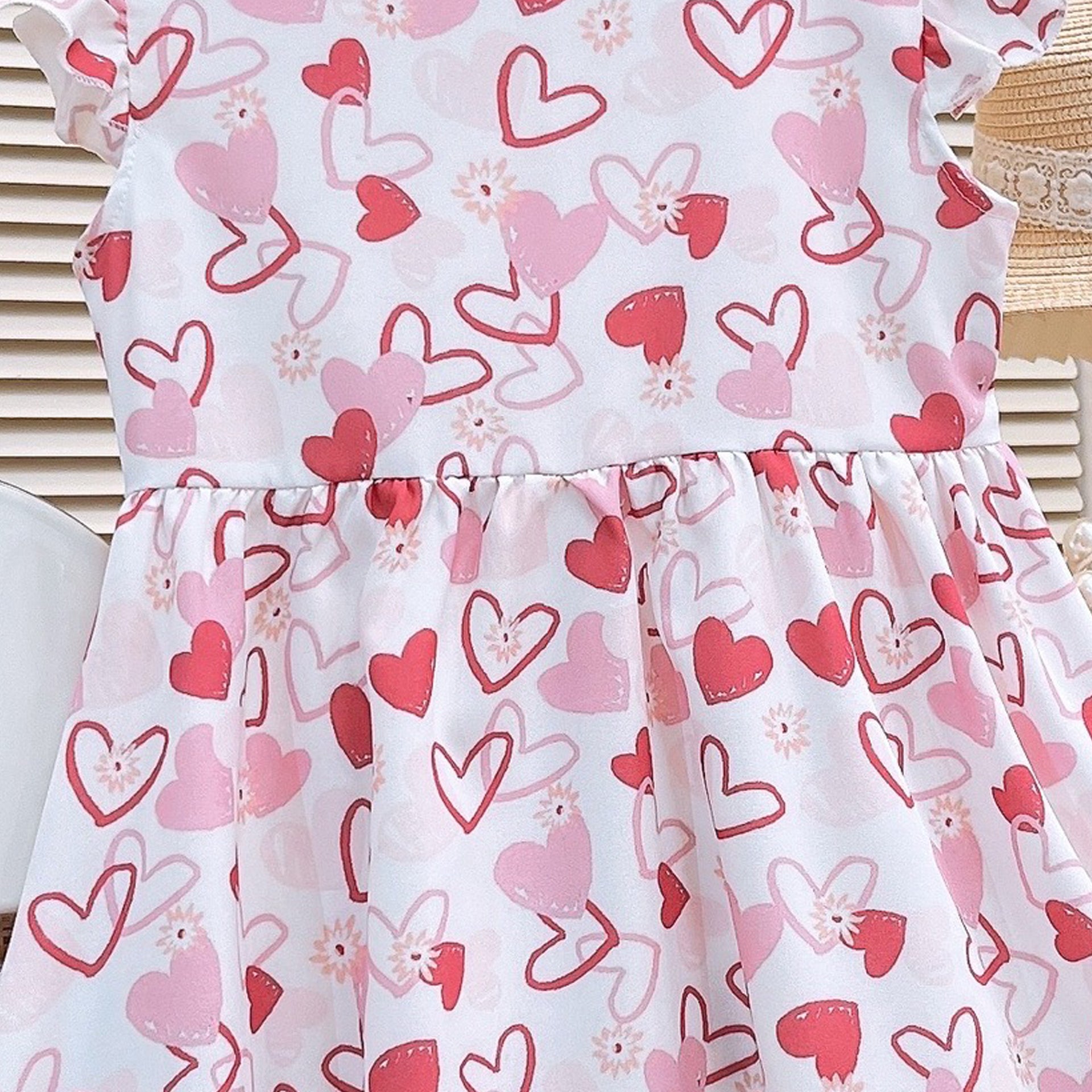 Girls Conversational Print A-Line Midi Dress