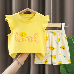 Girls Printed Pure Cotton T-shirt With Shorts