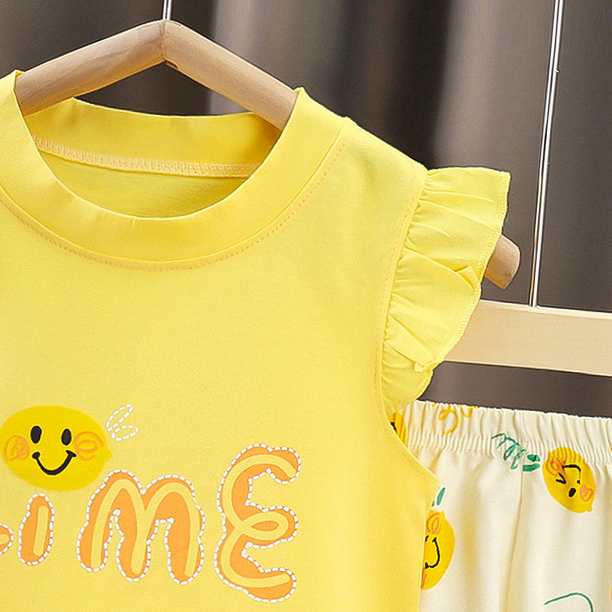 Girls Printed Pure Cotton T-shirt With Shorts
