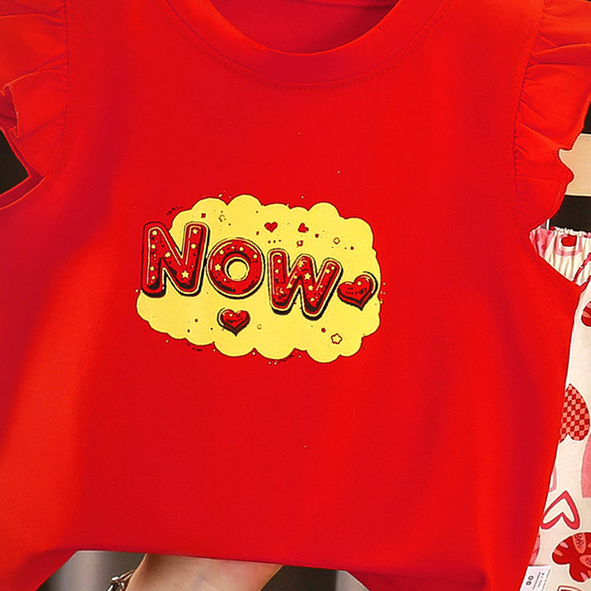 Girls Printed Short Sleeves Pure Cotton T-shirt With Shorts