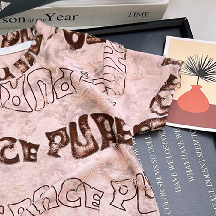 Boys Typography Printed Round Neck T-shirt