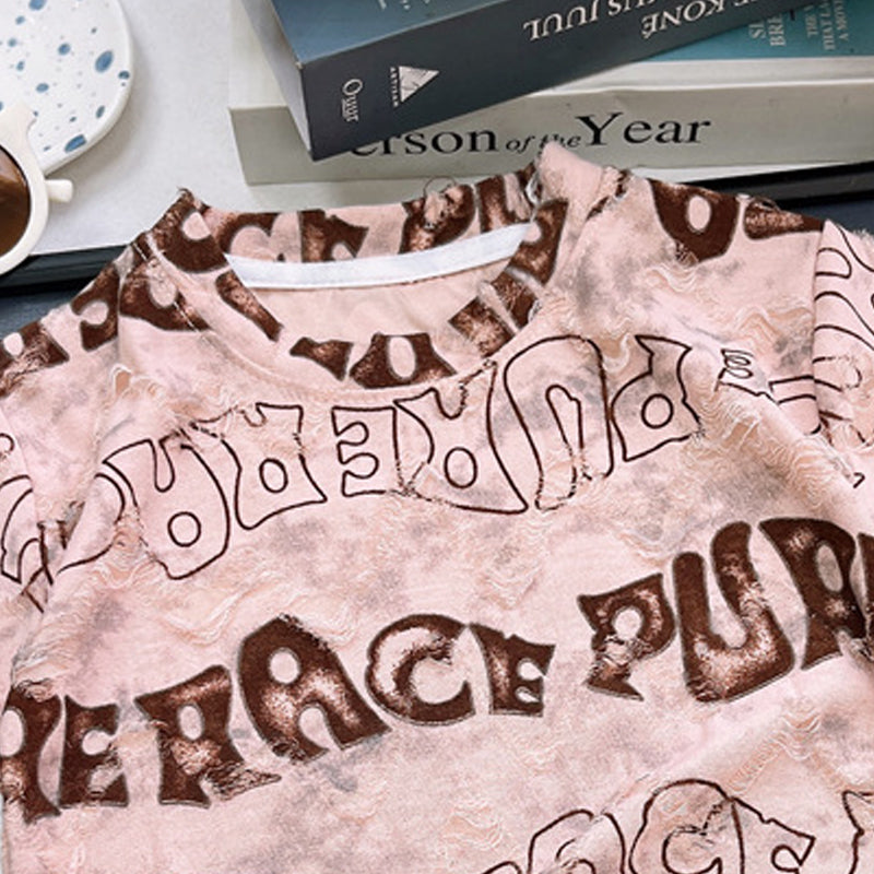 Boys Typography Printed Round Neck T-shirt