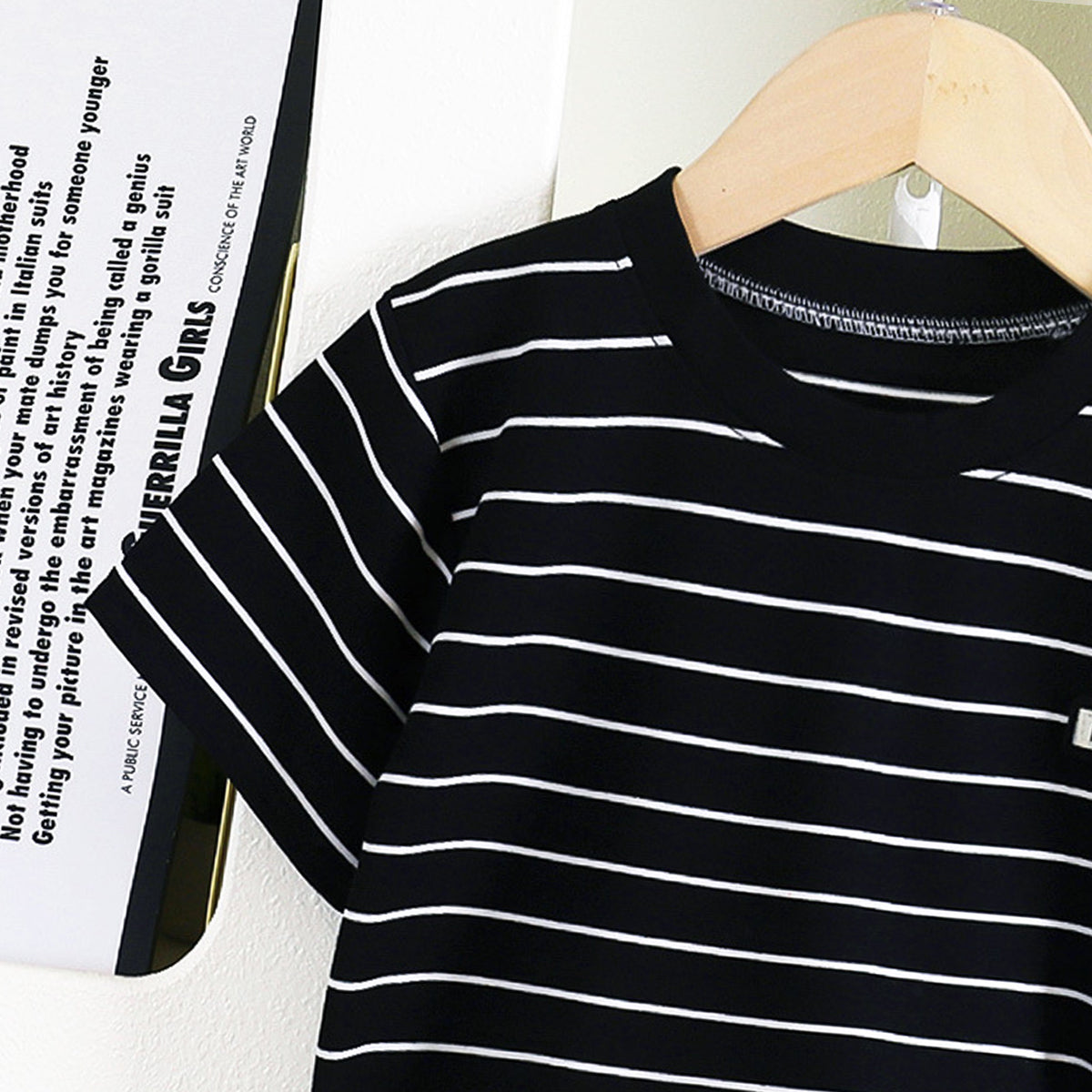 Boys Striped Short Sleeves T-shirt With Shorts