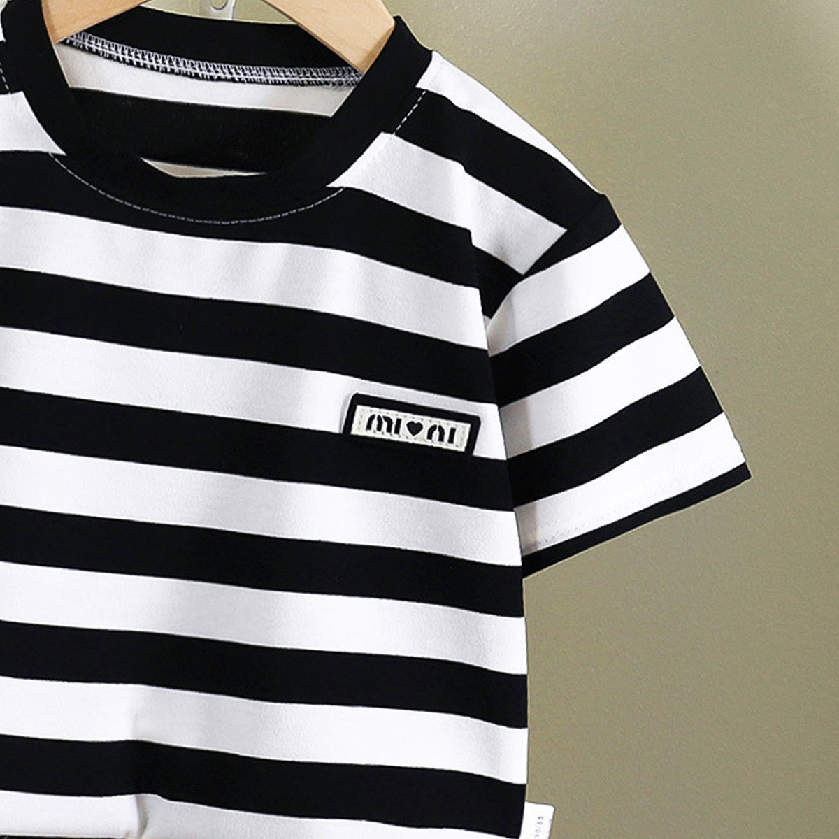 Boys Striped Short Sleeves T-shirt With Shorts