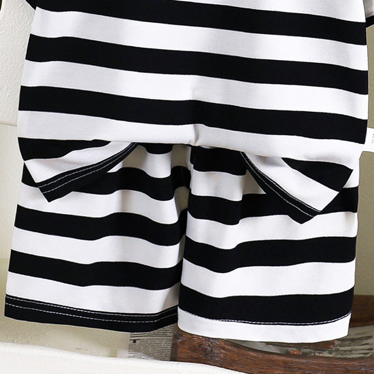 Boys Striped Short Sleeves T-shirt With Shorts