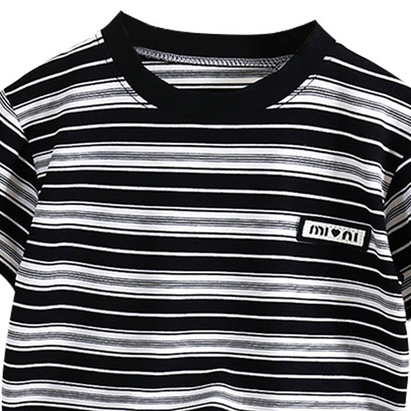 Boys Striped Short Sleeves T-shirt With Shorts