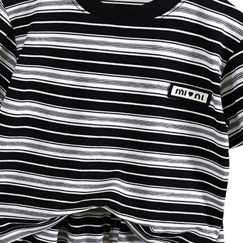 Boys Striped Short Sleeves T-shirt With Shorts