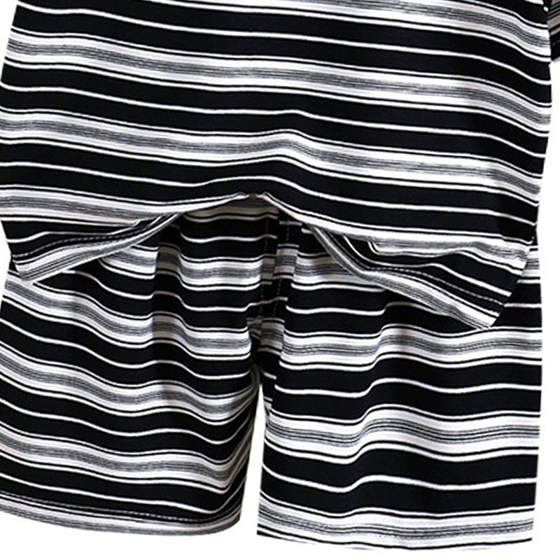 Boys Striped Short Sleeves T-shirt With Shorts