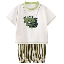 Boys Printed Short Sleeves T-shirt With Shorts