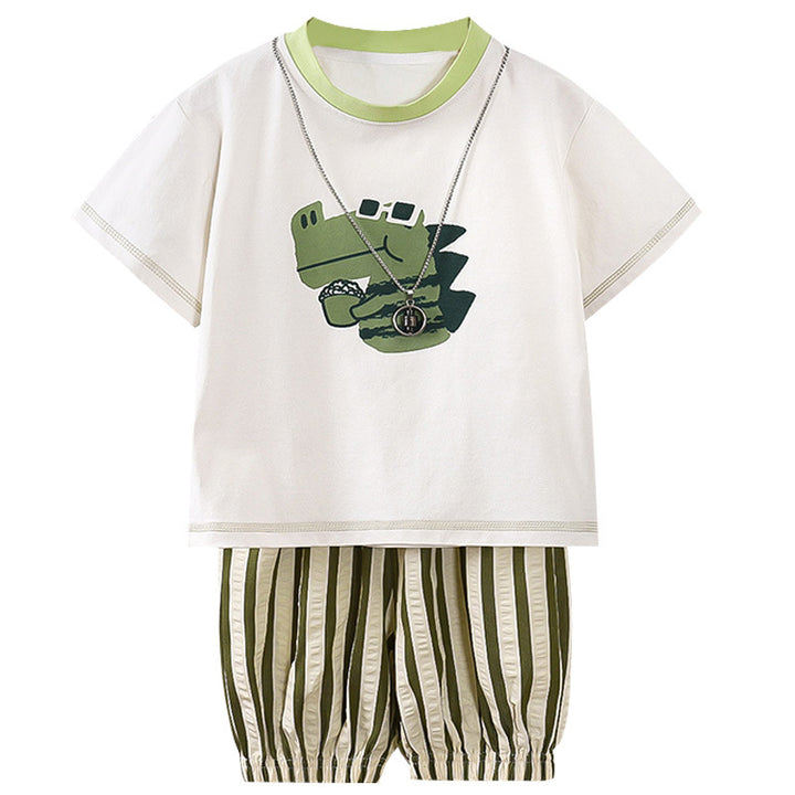 Boys Printed Short Sleeves T-shirt With Shorts