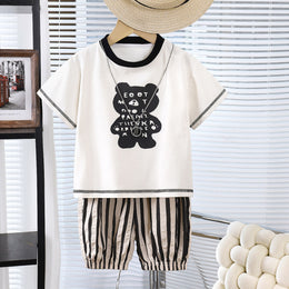 Boys Printed Short Sleeves T-shirt With Shorts