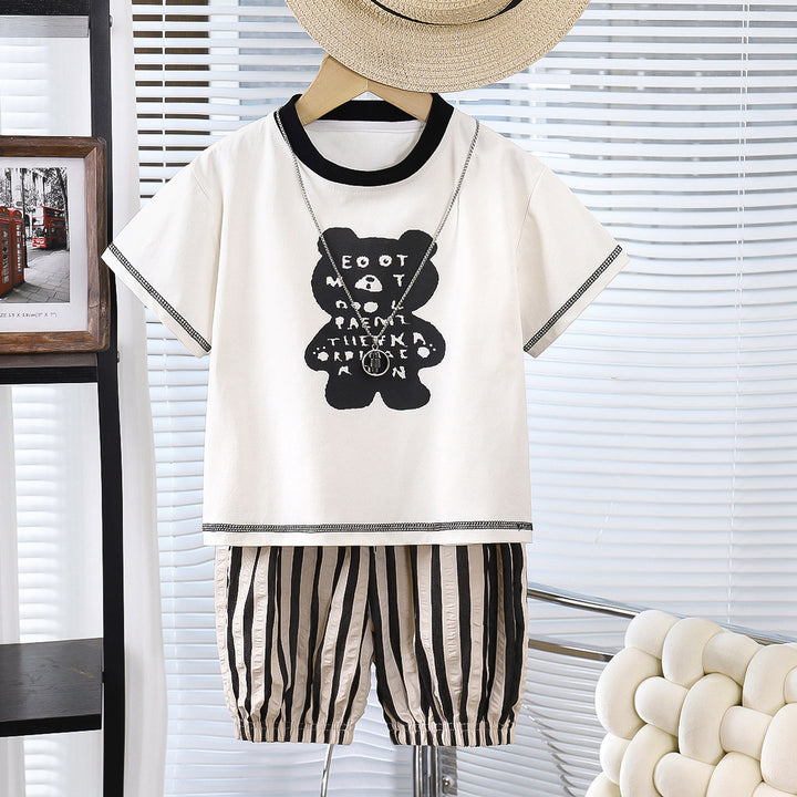 Boys Printed Short Sleeves T-shirt With Shorts