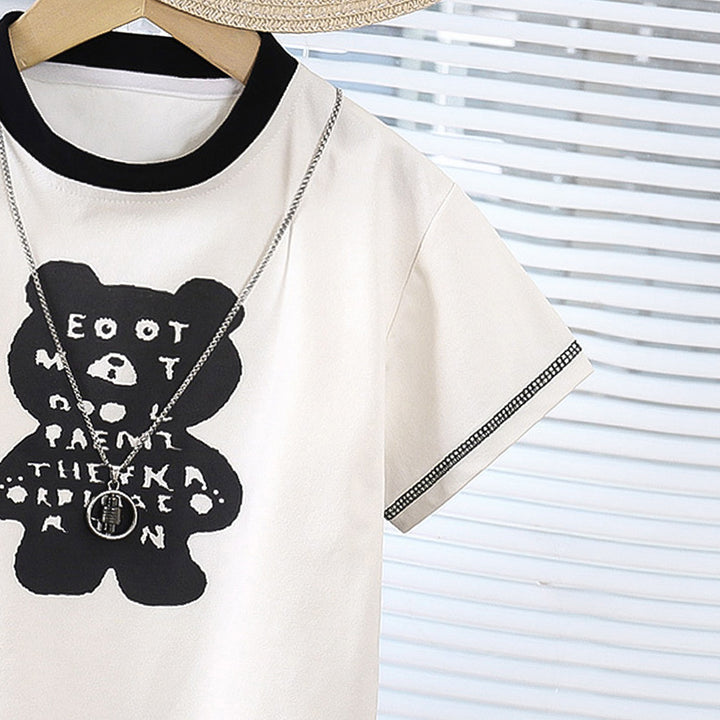 Boys Printed Short Sleeves T-shirt With Shorts